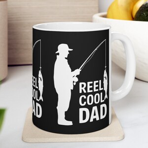 Echt cool Papa Angeln Becher Keramikbecher, (11 Unzen, 15 Unzen) Angeln Papa Geschenk für Vatertag Angeln Kaffeetasse Geschenk für Fischer