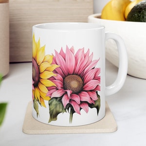 Pastel Flowers Coffee Mug Floral Coffee Mug Floral Mug Gift for Flower Lover Gift for Woman