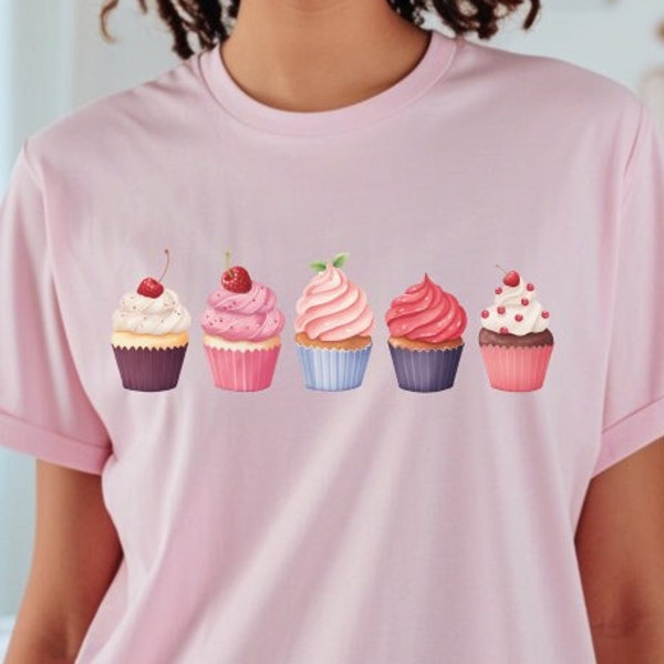 Cupcakes T-Shirt Unisex Jersey Short Sleeve Tee Cupcakes Tee Gift for Woman Baking T-Shirt Gift for Girl