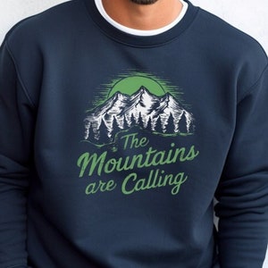 Mountains Calling Sweatshirt Unisex Heavy Blend™ Crewneck Mountains Sweatshirt Gift for Mountain Lover Mountain Adventurer Mountain Life