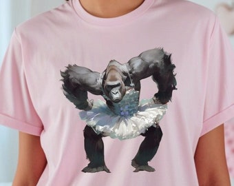 Gorilla Ballerina Unisex Jersey Camiseta de manga corta Gorilla Camiseta Ballerina Camiseta Gorilla Ballet Ballet Animal Lover