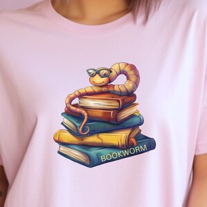 Bookworm T-Shirt Books Graphic Tee Fun Reading Lover T-Shirt Book Lover Gift Literary Enthusiast Shirt Bookworm Apparel Bookworm Tee