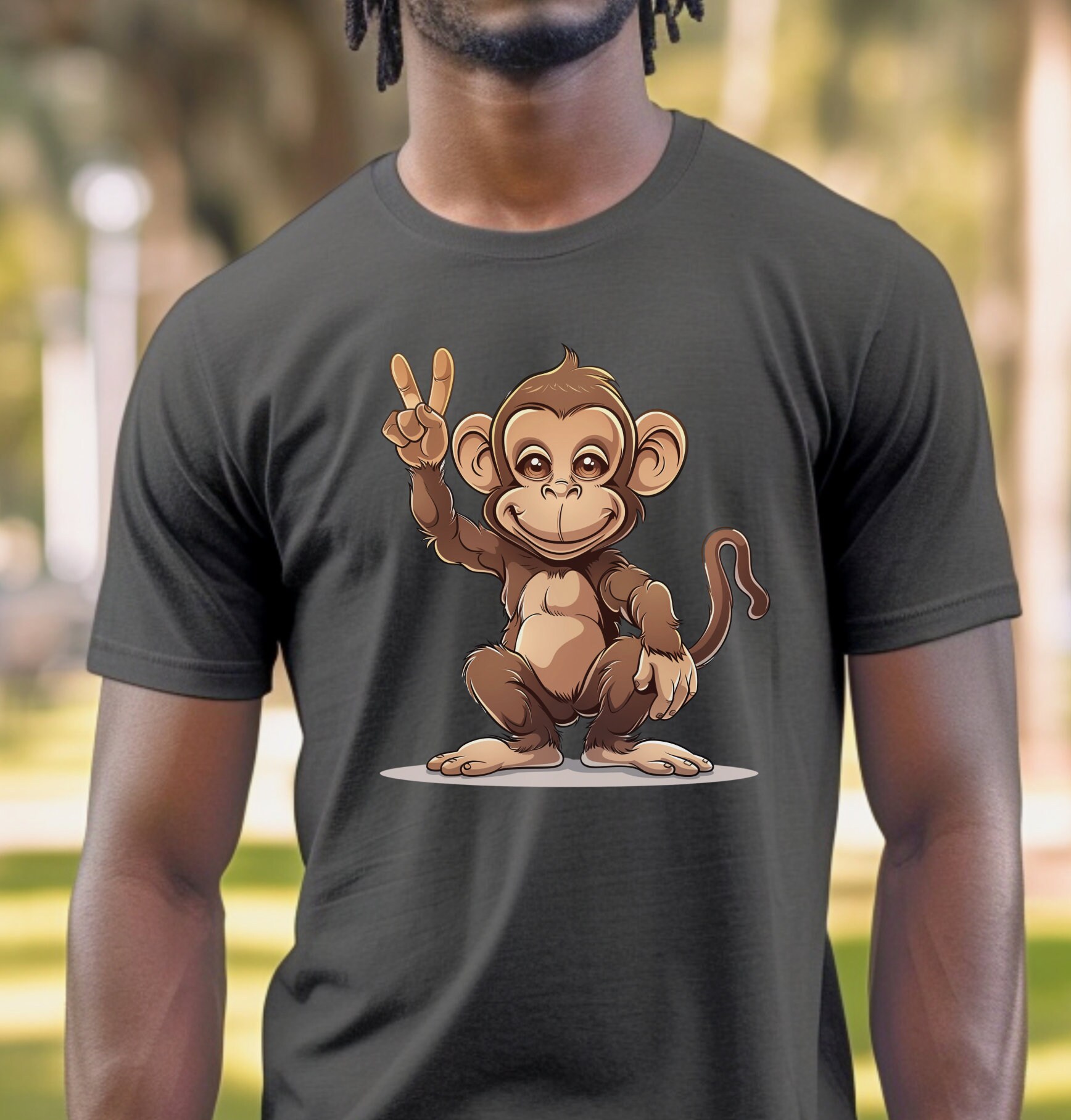 Peace Monkey T-shirt Unisex Jersey Short Sleeve Tee Monkey T