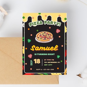 Pizza Party Invitation Printable Kid Pizza Birthday Party Invitation Pizza Making Kid Birthday Party Editable Digital Snack Party Invitation