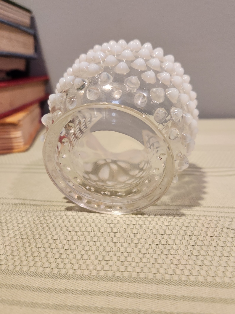 Fenton Art Glass White Opalescent Hobnail Votive - Etsy