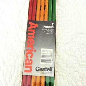 7 pk Faber Castell American Bonded No 2 Lead Cedar Wood Pencil Red Green Yellow