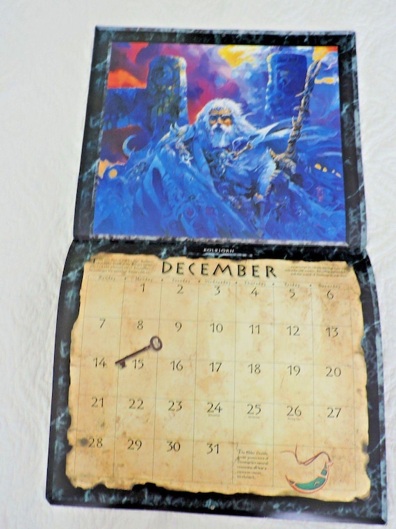 Magic the Gathering 1997 Wall Calendar 12 Magic Art Paintings
