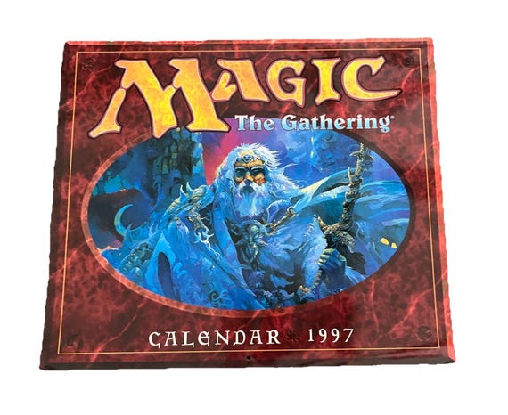 非売品Magic: The Gathering カレンダー 2000 Magic the Gathering 1997 Wall Calendar 12 Magic Art Paintings