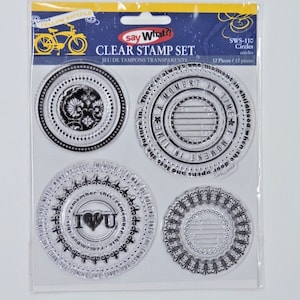 Liten gul cykel säger vad? SWS-110 Cirklar 12 stämpelset Kärlek Minne Framtid