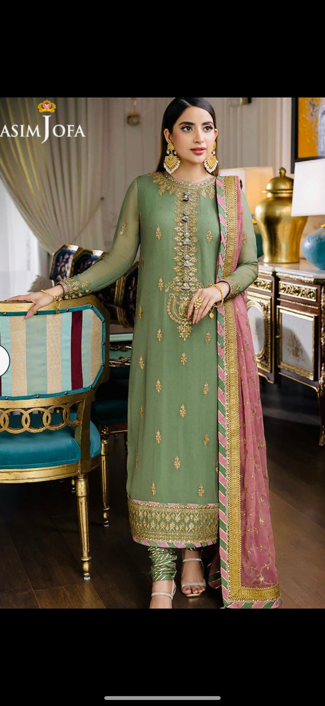 Noor e Mehal by Madiha Gohar Pret Embriodered Preimum 3 Piece Swiss Kalidar Pishwas Noor-e-Gulzar - Festive Collection