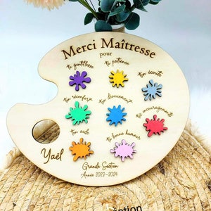 Paint palette for teacher, mistress, ATSEM... souvenir of the school year