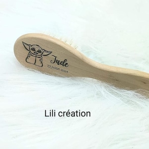 Personalized wooden baby brush