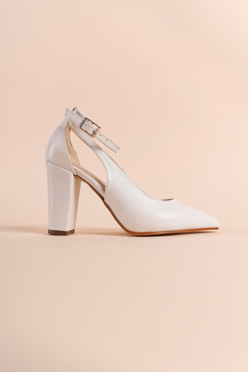 ivory shoes mid heel