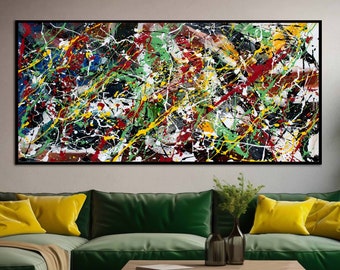 ORIGINAL abstract Jackson Pollock style medium contemporary