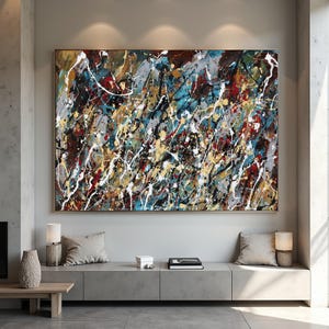 Large modern abstract artwork for living room