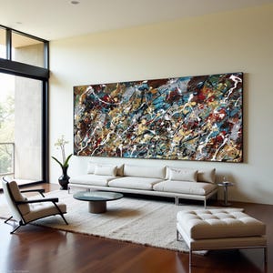 Large modern abstract artwork for living room