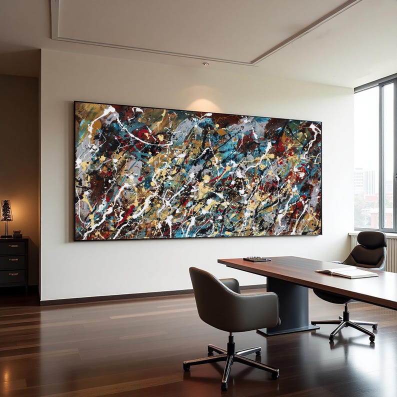 Modern statement canvas for luxury apartment wall