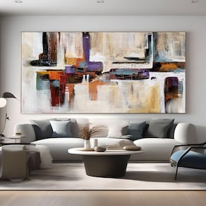 Vibrant Extra Large Abstract Painting on Canvas - Handmade Textured Artwork for Home Decor, Beautiful Wall Art For Living Room Decoration