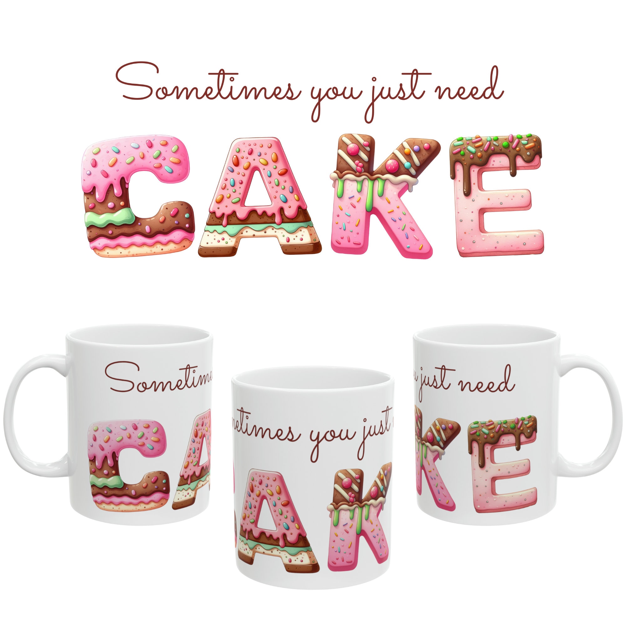 Cake Mug Ceramic 11oz 