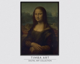 Mona Lisa by Leonardo da Vinci, Printable Wall Art, Vintage Oil Painting, Wall Decor
