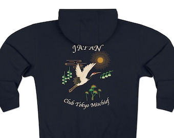 Vintage Japanese Art Fleece Zip Hoodie | Sukajan Style