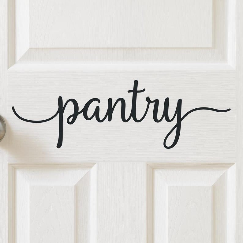 Pantry Door Decal – Vinyl Lettering for Kitchen Pantry, Modern ...