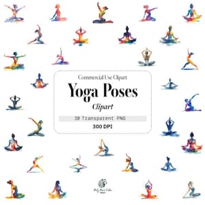 Aquarel yogahoudingen, aquarel, composities, commercieel gebruik, sjabloon clipart