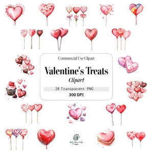 Aquarelle, Gâteries pour la Saint-Valentin, Aquarelle, Compositions, Usage commercial, Modèle Clipart