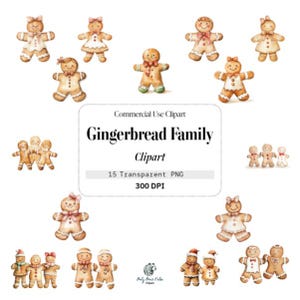 Aquarel peperkoekfamilie, aquarel, composities, commercieel gebruik, sjabloon clipart