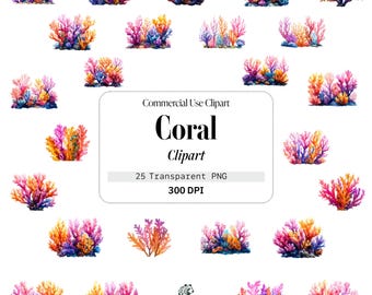 Korall, Akvarell, Kompositioner, Kommersiellt Bruk, Mall Clipart