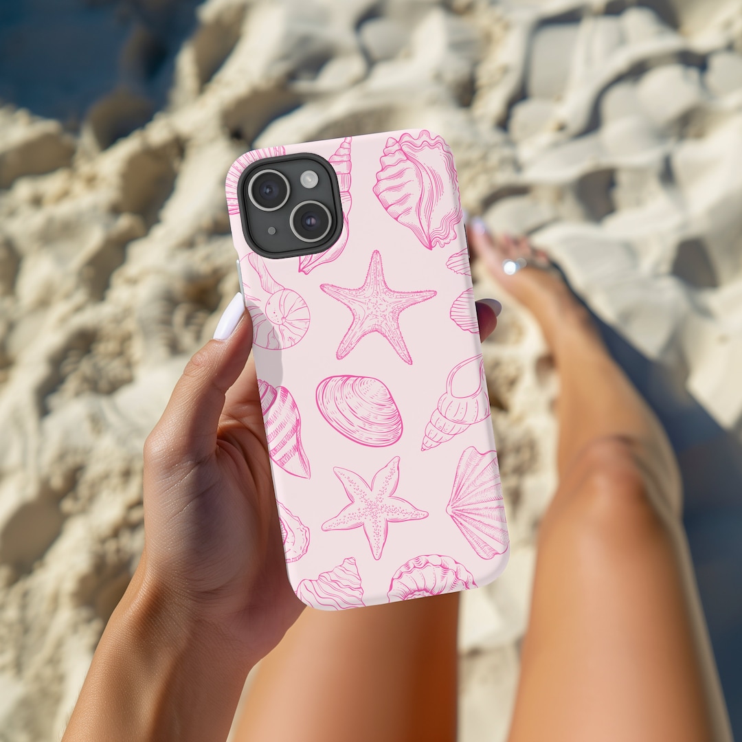 Pink Seashell Phone Case Coconut Girl Summer iPhone Case Samsung Galaxy