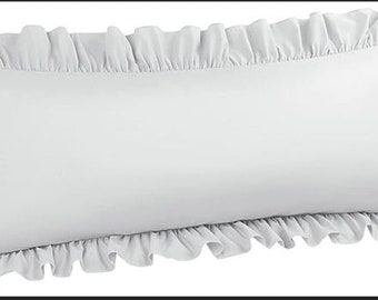 400 Thread Count Cotton Sateen Hotel Stitch Ruffle body pillow cover (Set of 2)