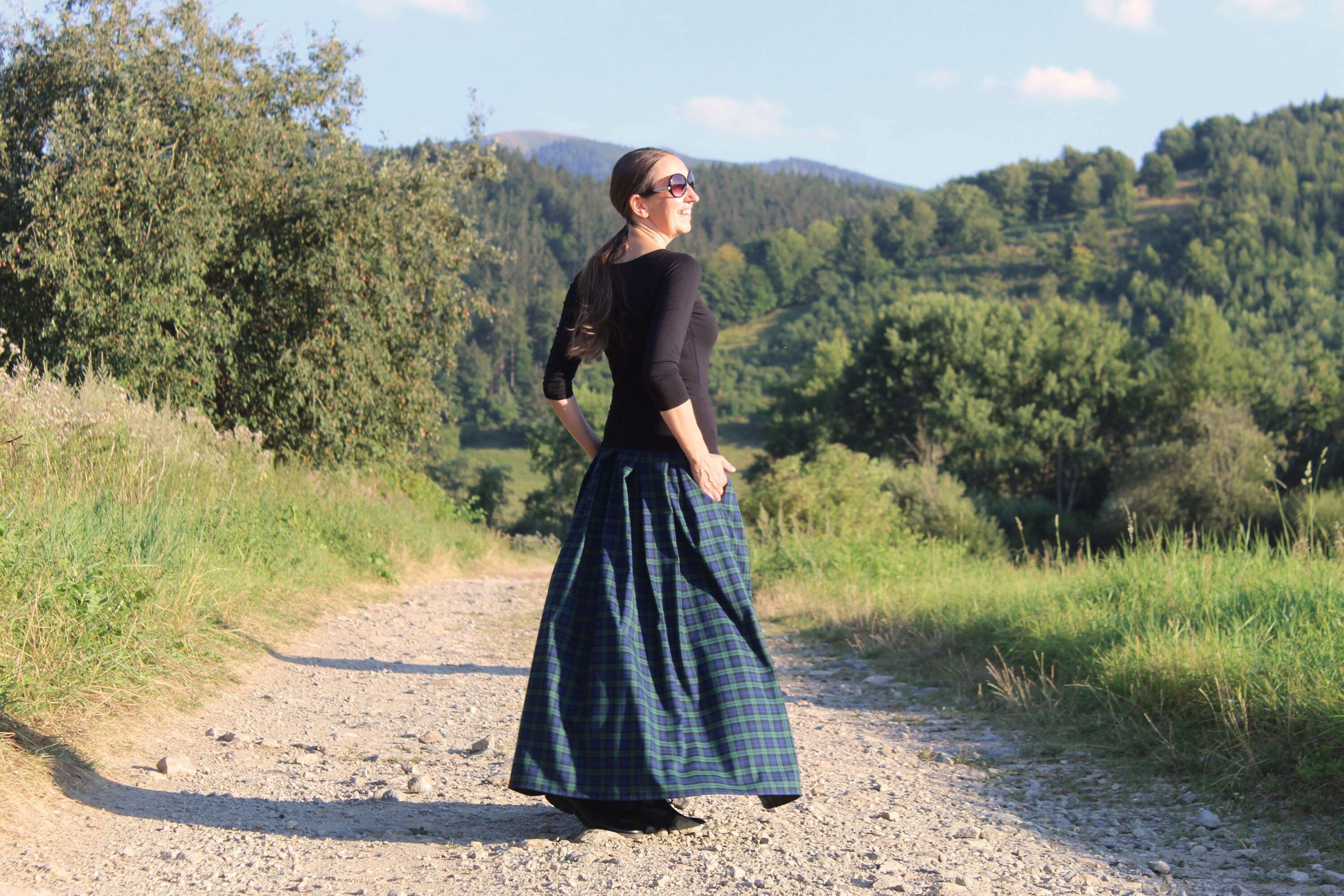 Long Tartan Skirt - Etsy 