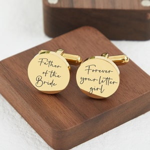 Father of the Bride Cufflinks,Father of the Bride Gift for Wedding,Custom Wedding Cufflinks,Gift for Father of the Bride,Gifts For Daddy