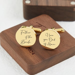Personalized Cufflinks,Custom Cufflinks for Groom Cufflink Wedding Day Gift,Anniversary Gift for Husband,Grooms man Gifts,Father's Day Gift