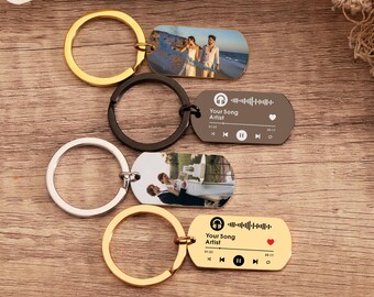 Valentine's Day Anniversary Custom Music Code Keychain Personalized Song Shiny Keychain Memorial Gifts