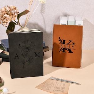 Personalized Pu Leather Journals,Custom Engraved Notebooks,Custom Journals,Teacher Appreciation Gift,Graduation Gift,Company Gifts with Logo