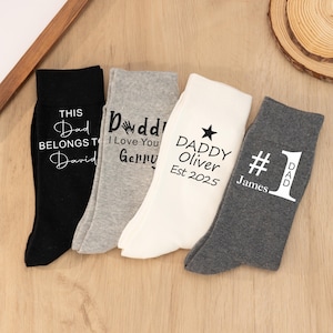 Custom Father&#39;s Day Socks,Personalized Socks,Socks Superdad,I Love Dad,Best Daddy,Gifts For Father&#39;s Day,Gifts For Dad,Gifts For Him