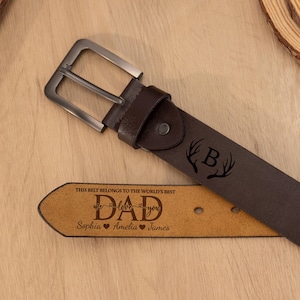 Cinturón de cuero personalizado para papá, regalo para el Día del Padre, regalo divertido para papá, abuelo, cinturón con nombre personalizado para papá, regalo para papá, cinturón de cuero grabado