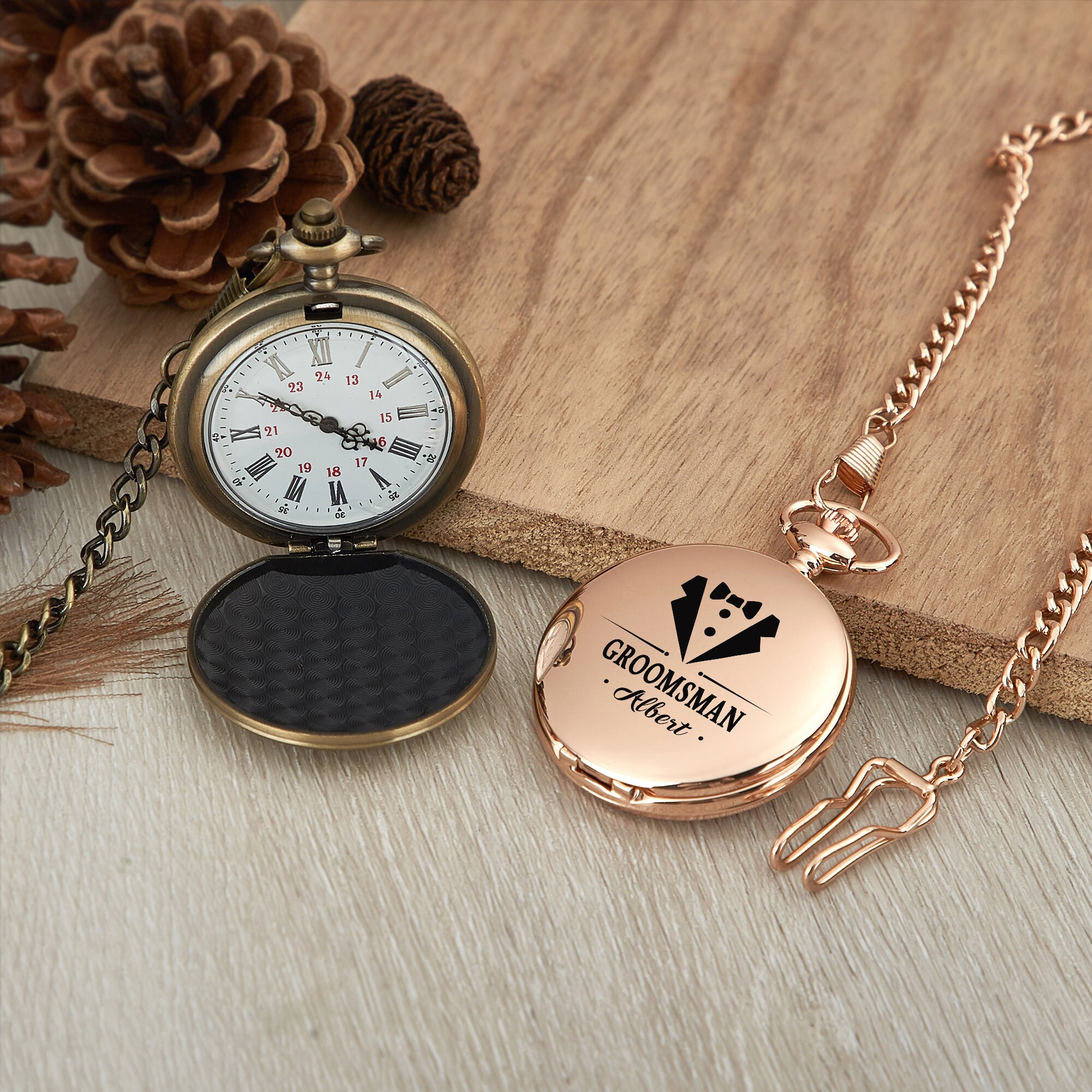 Personalized Pocket Watch With Chain,custom Engraved Pocket Watch