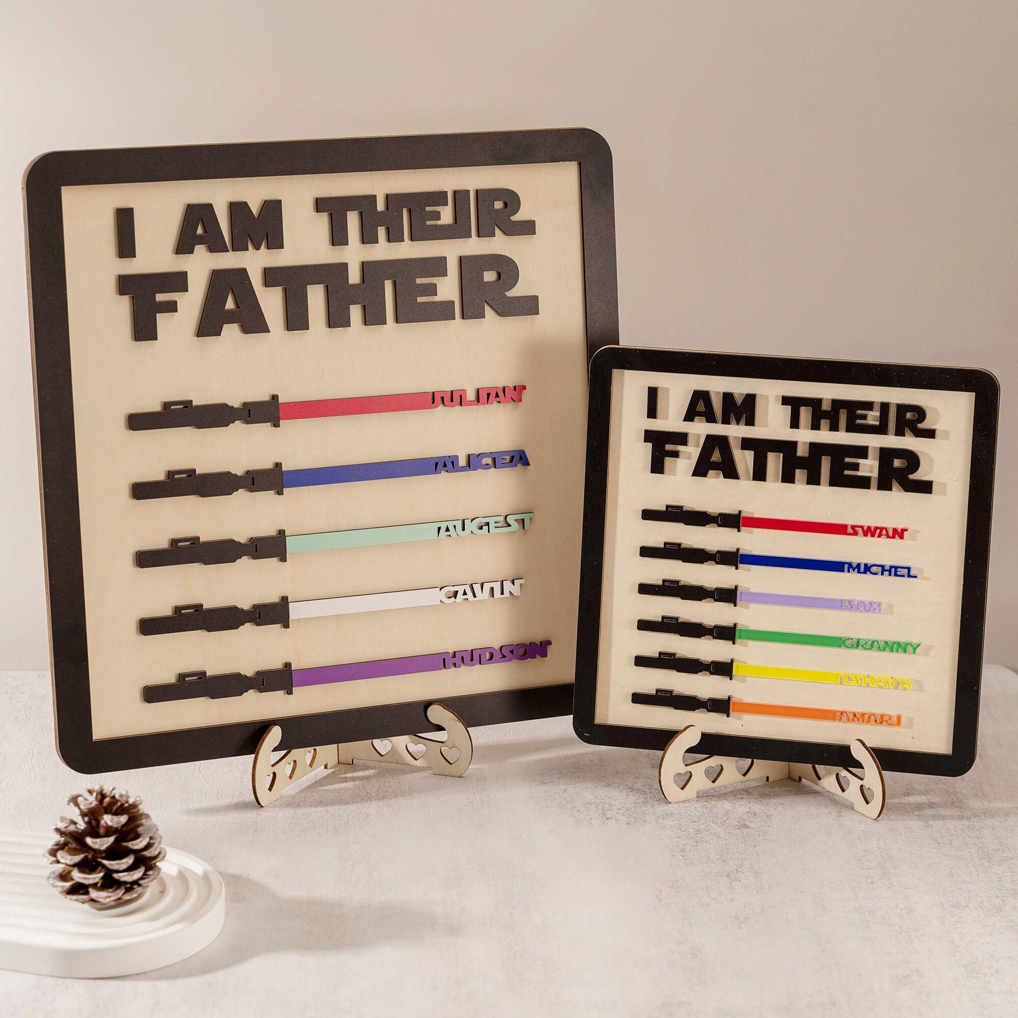 I Am Their Father Light Saber Sign,Father's Day Gift from Daughter,Unique Gifts for Dad,Best Dad in The Galaxy,Personalized Name Plaques