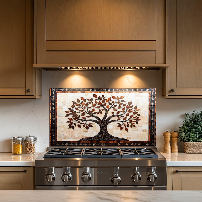 Tree of Life Glass Backsplash – Mosaic Style Kitchen Splashback ...