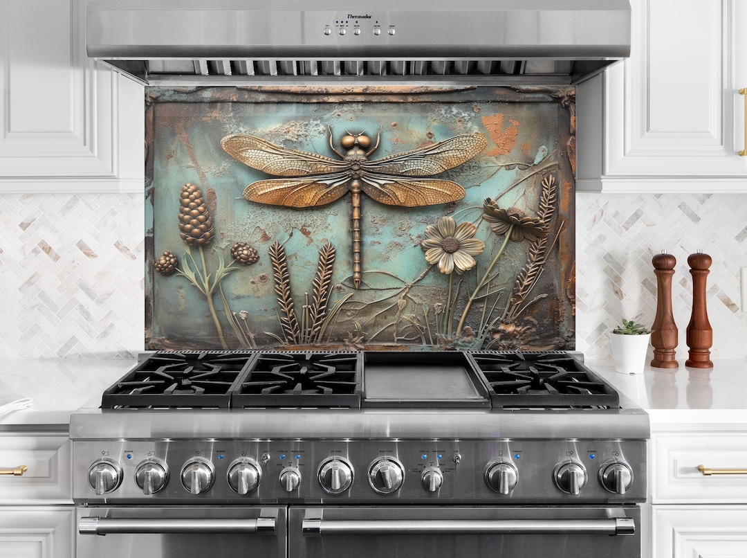 Tempered Glass Backsplash Tilesdragonfly Backsplash for Kitchen