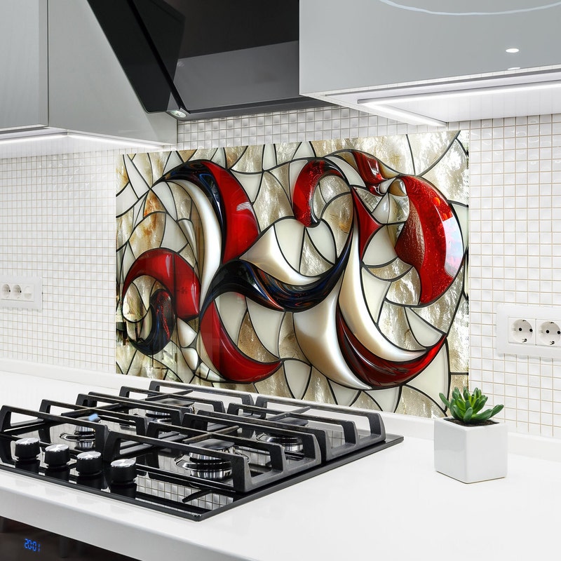 Red Backsplash - Etsy