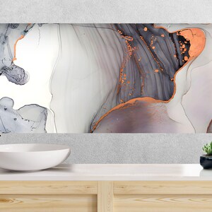Black Marble Tempered Glass Backsplash: Heat Resistant Stove Cover
