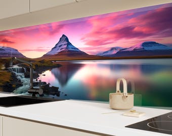 Tempered Glass Kitchen Backsplash: Nature Landscape View