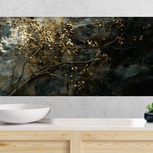 Floral Tempered Glass Kitchen Backsplash: Botanical Wall Panel