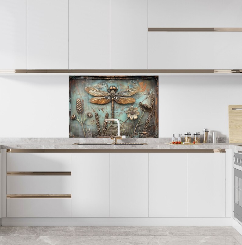 Tempered Glass Backsplash Tilesdragonfly Backsplash for Kitchen