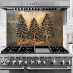 Dosseret de cuisine en verre trempé sapin, nature rustique, crédence d'inspiration pour cuisine et salle de bain