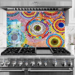 Revestimiento de mosaico de vidrio templado para la pared trasera de la estufa: Cubierta trasera resistente al calor